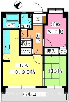 プロシード曰佐 503号室 間取り