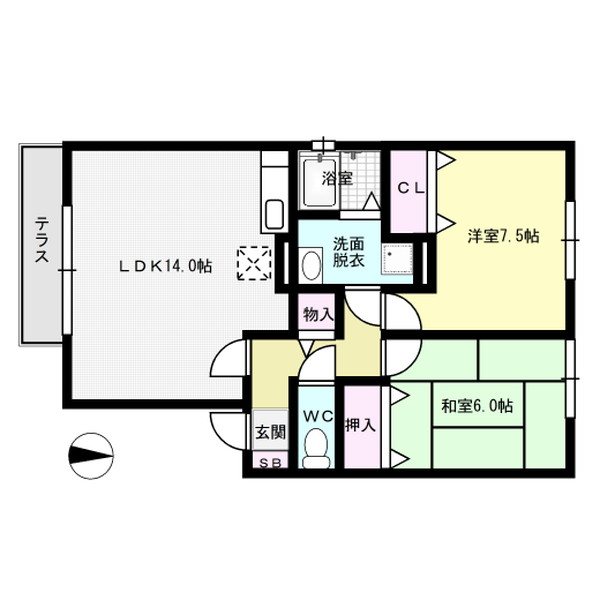 エクセラン 101号室 間取り