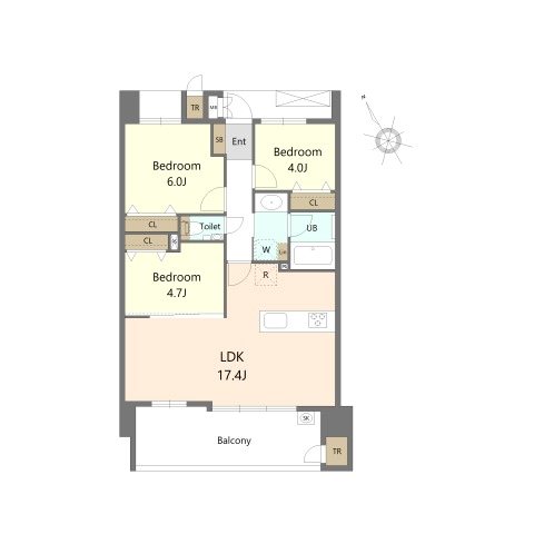 S-RESIDENCE愛宕SOUTH  間取り