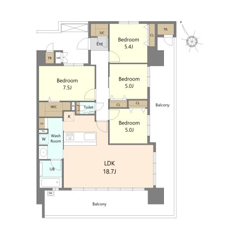 S-RESIDENCE愛宕SOUTH  間取り