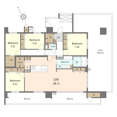 S-RESIDENCE愛宕SOUTH  間取り