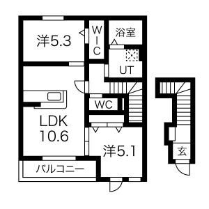 ヴェルモアB棟 間取り図