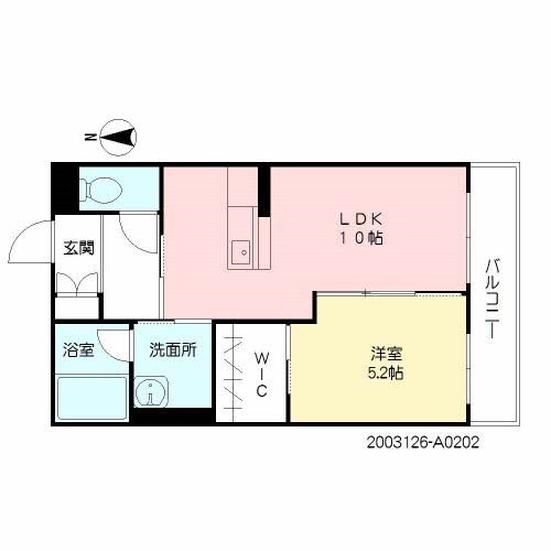パークサイド唐人町 202号室 間取り