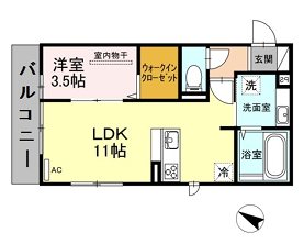 タリータウン大濠公園  203号室 間取り
