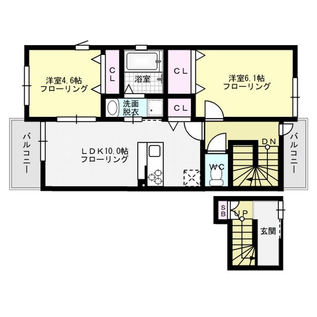 間取り メビウス大橋 間取り図