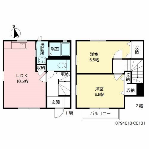 アイリス南山手C棟 101号室 間取り