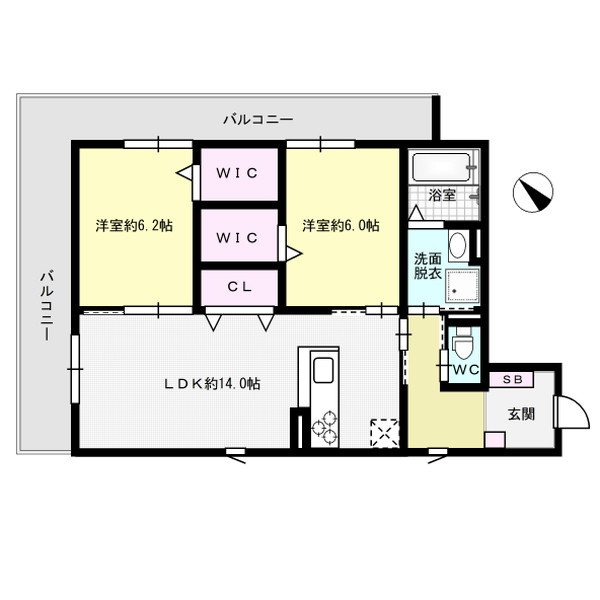 アズール伯玄 301号室 間取り
