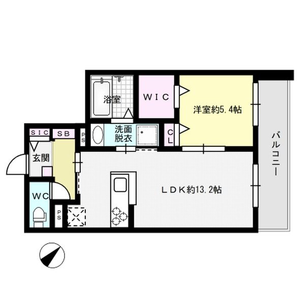 アズール伯玄 303号室 間取り