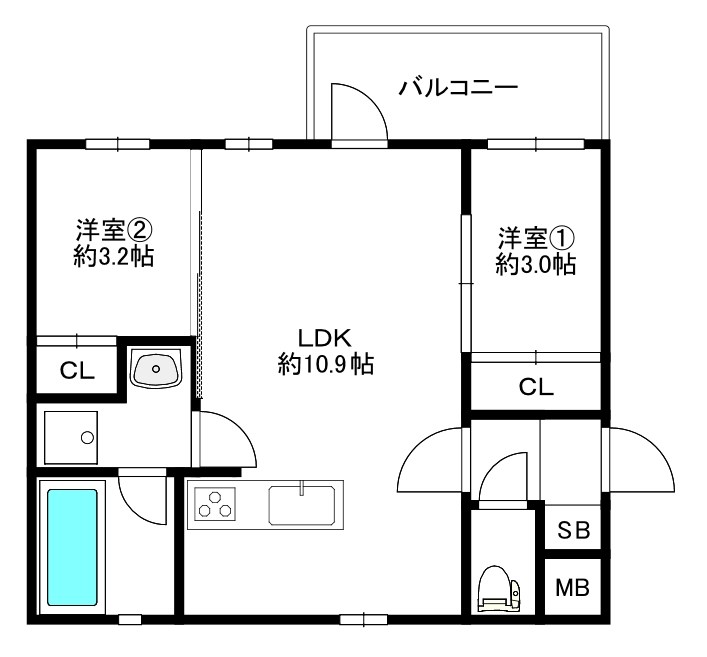MODERN ASPIRATION 薬院Court 202号室 間取り