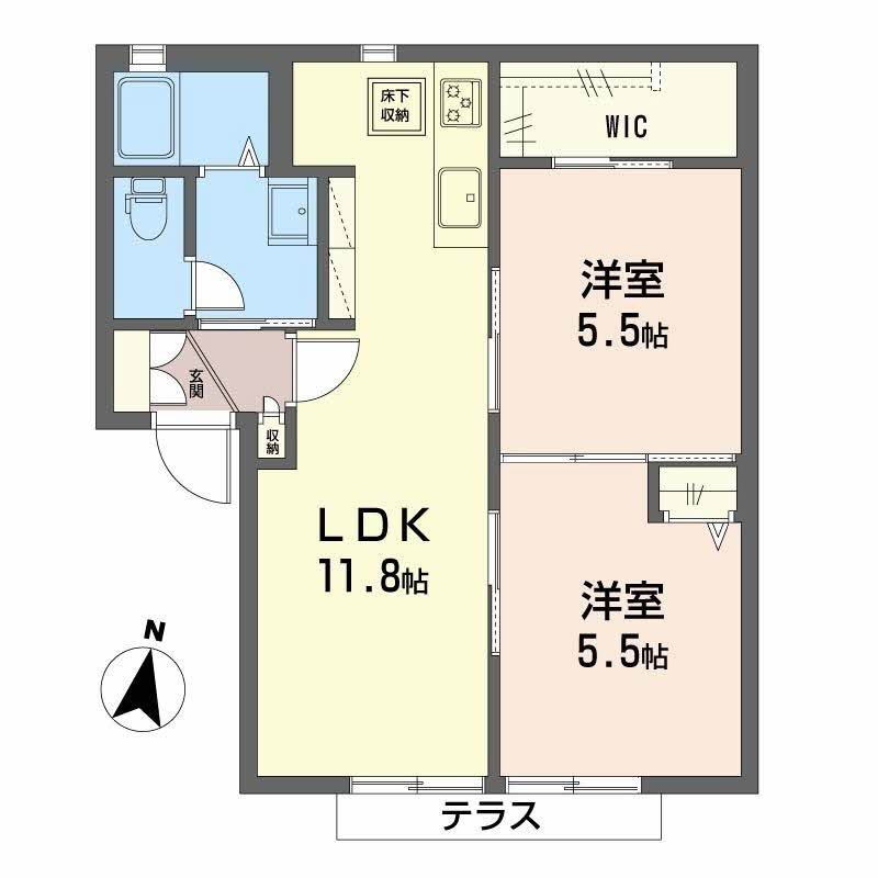 間取り ソレイユ大谷A棟 間取り図