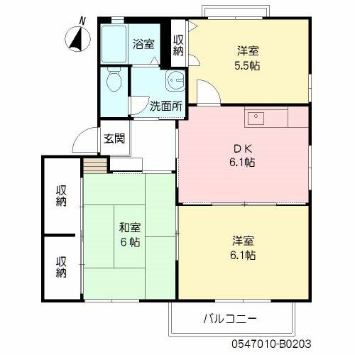 メゾンタカタB棟 203号室 間取り