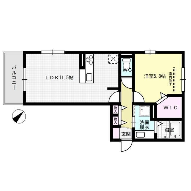 間取り D-room博多麦野 弐番館 間取り図
