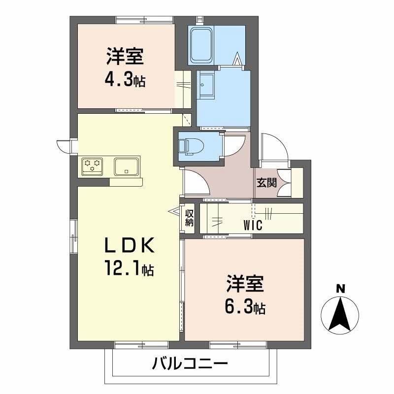 カーサ・エルRe 202号室 間取り
