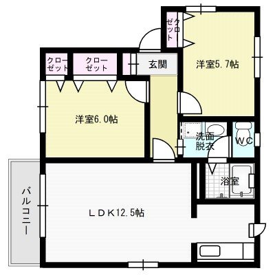 間取り アミューザン南山手 B棟 間取り図