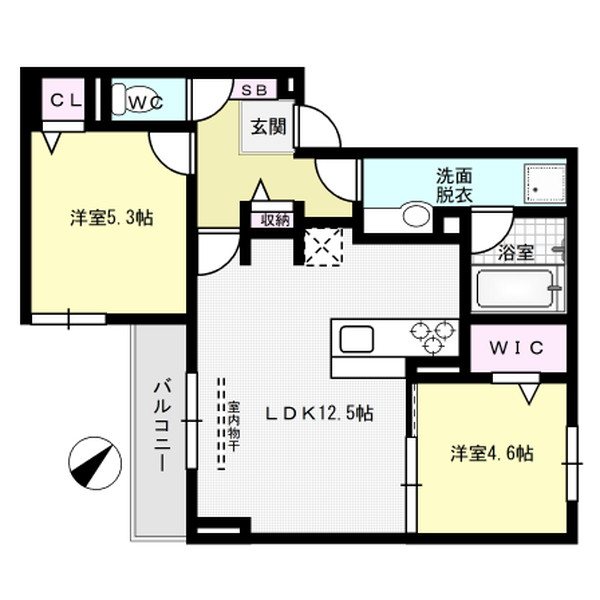 Grace Ain 201号室 間取り
