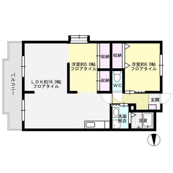 リバーサイド山本 205号室 間取り