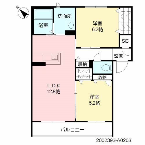 メゾンボヌール大利 203号室 間取り