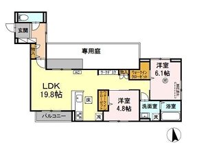 間取り D-room室見 間取り図