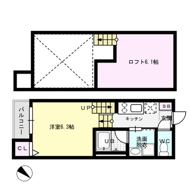 QuatreSaison春日 102号室 間取り