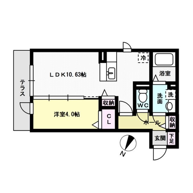 D-room大野城A棟 102号室 間取り