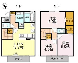 曰佐 藤邸 Ⅰ棟 2号室 間取り