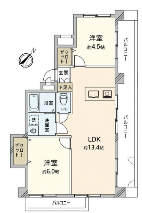 トパーズコーポ大橋 間取り