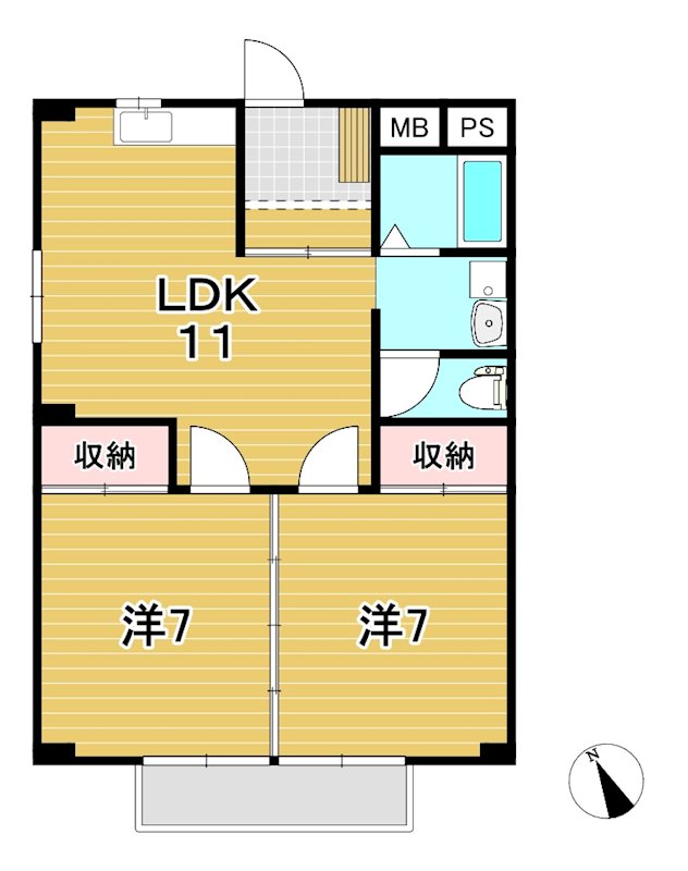 テクノハイム本宿　桃 間取り