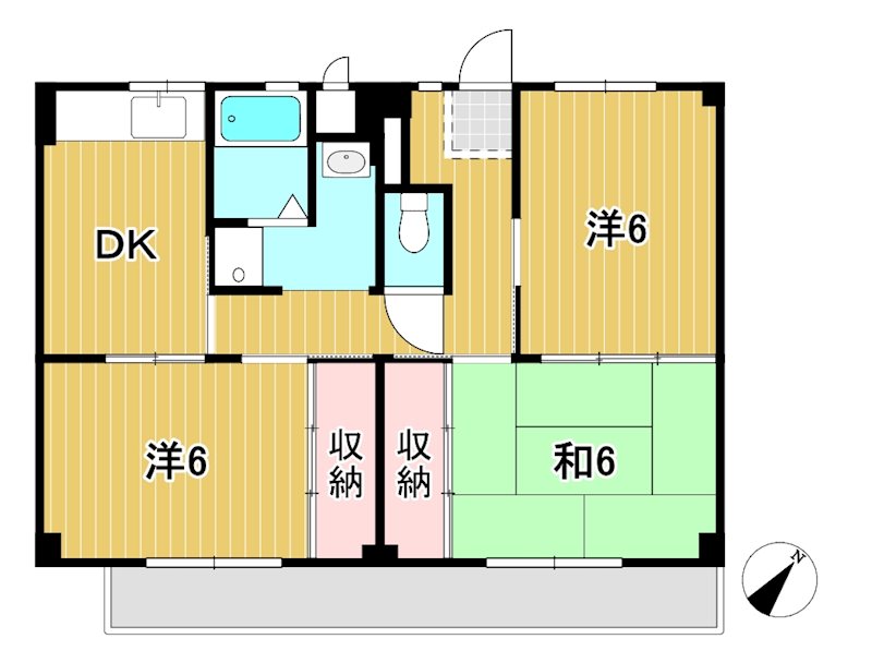 ビレッジハウス日立4号棟 間取り