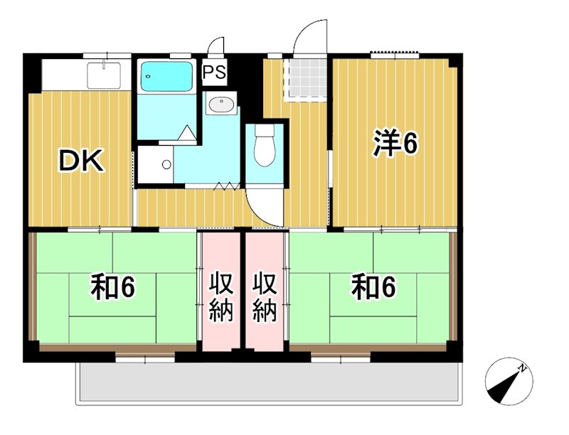 ビレッジハウス日立1号棟 間取り