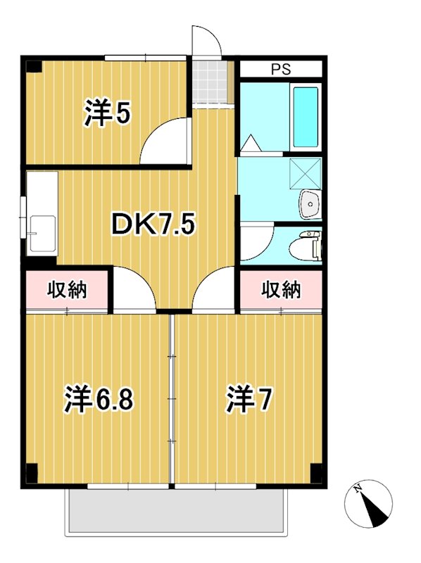 テクノハイム本宿　梅 間取り