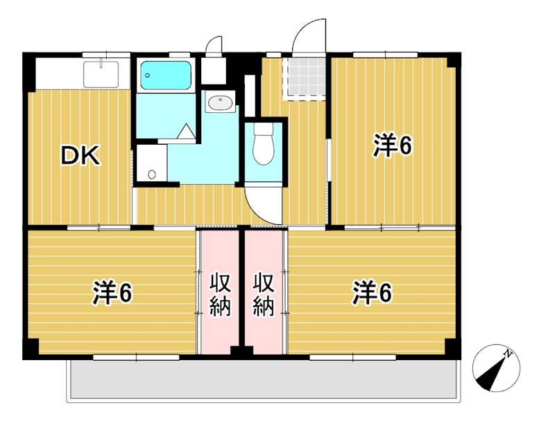 ビレッジハウス日立4号棟 間取り
