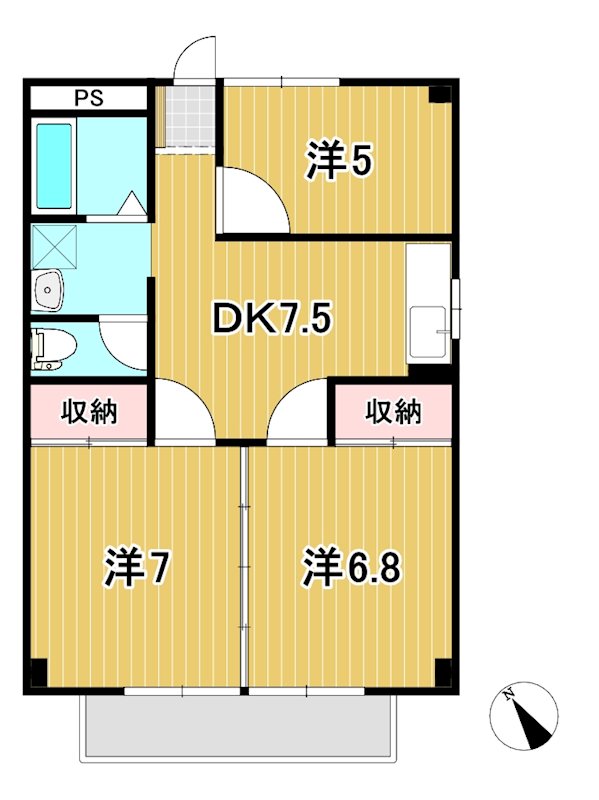 テクノハイム本宿　梅 間取り