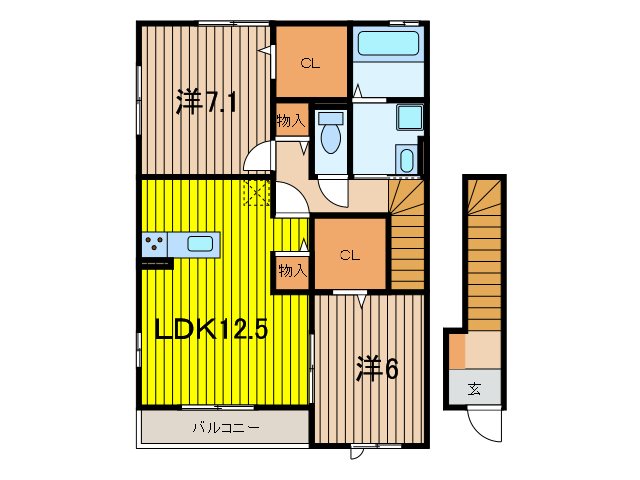 ウエストハイムⅣ  間取り
