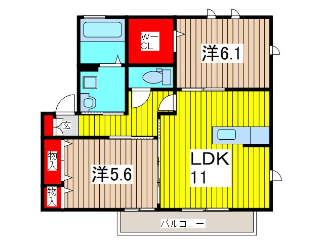 ラフレ仲道D 間取り