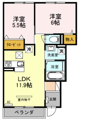 ウエストハイムV 間取り