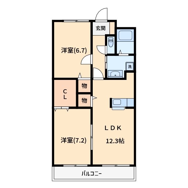 オークス皇山道  間取り