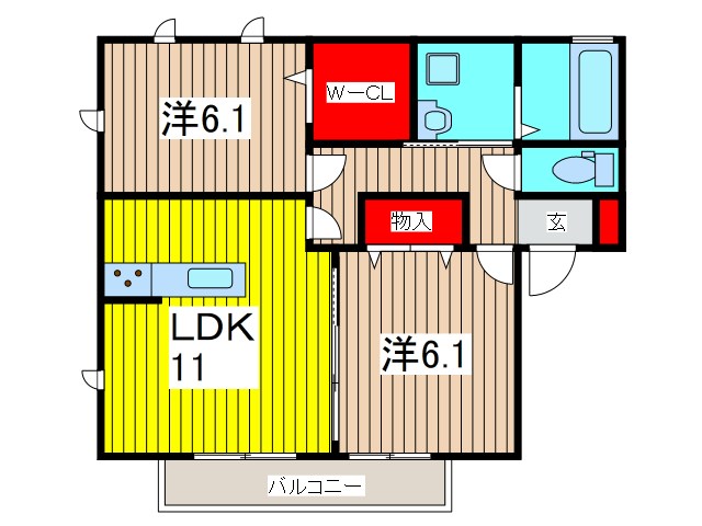 ラフレ仲道Ｆ 間取り