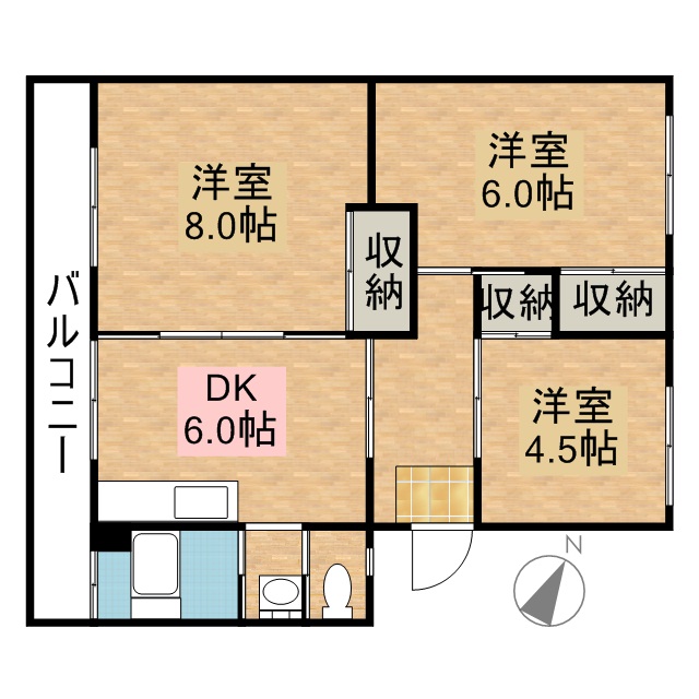 公社Ｓー２号棟 102号室 間取り