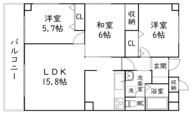 ライフ第５マンション大平台 102号室 間取り