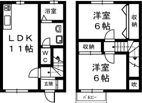 アゼリアテラスＡ 2号室 間取り
