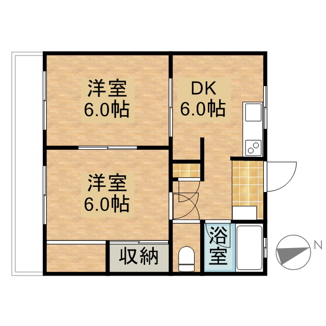 西平ハイツ 201号室 間取り