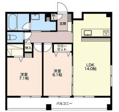 Ｌ’ａｌｂａ　ｄｉ　ｐｒｉｍｏ 401号室 間取り