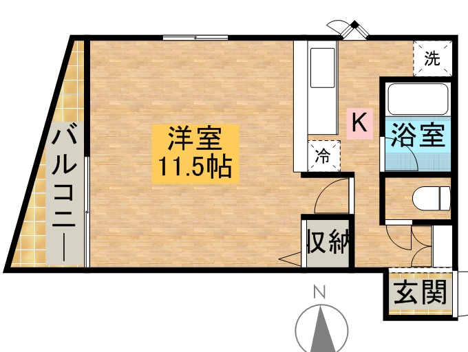 ミントベル 3-1号室 間取り