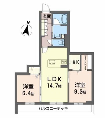 ヘスティア 203号室 間取り