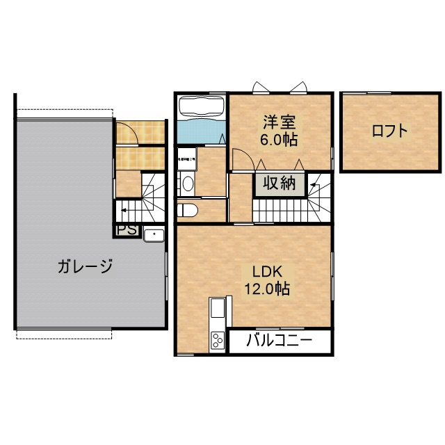 ガレージハウス浜松Ｓ棟 3号室 間取り