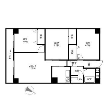 ライフ第５マンション大平台 502号室 間取り