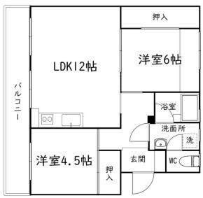 セントポーリア蜆塚 402号室 間取り