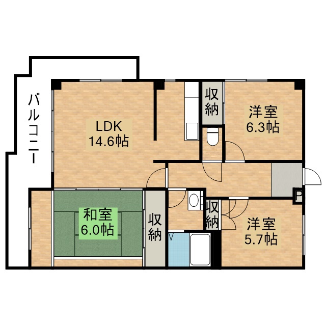 コスモスビル 3D号室 間取り
