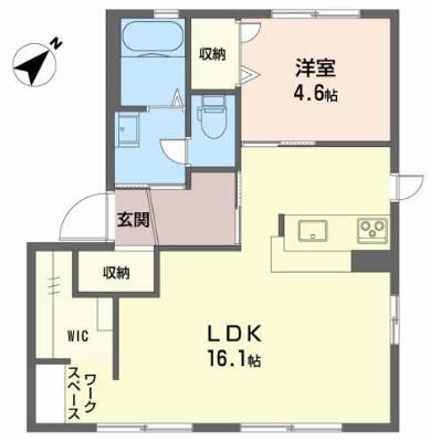 オークパルＢ 101号室 間取り