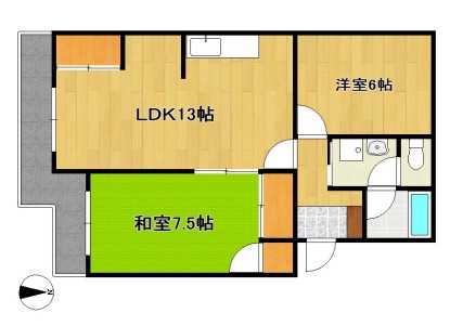 スカイシャトウ城山Ⅱ 202号室 間取り